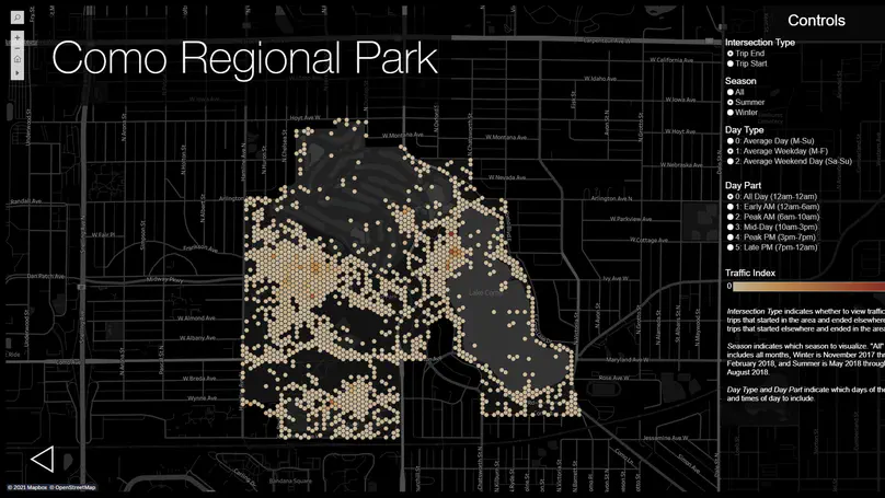 Como Regional Park Hex Grid StreetLight Analysis