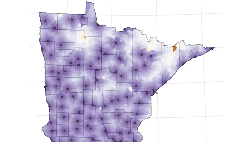 Minimum distance to COVID-19 testing facilities